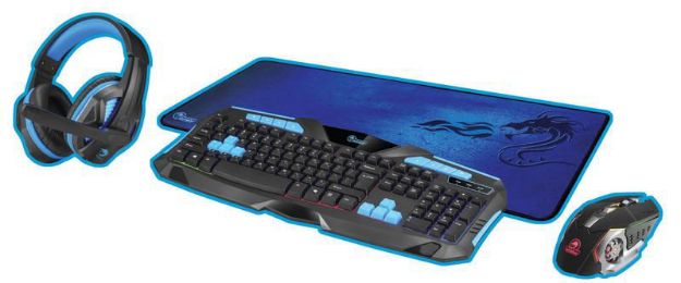 תמונה של DRAGON 4 IN 1 COMBO KIT BLUE | ערכת ציוד למחשב