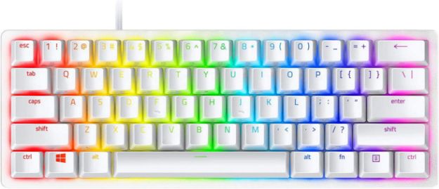 תמונה של RAZER HUNTSMAN MINI WHITE RED SWITCH  מקלדת גיימינג בצבע לבן