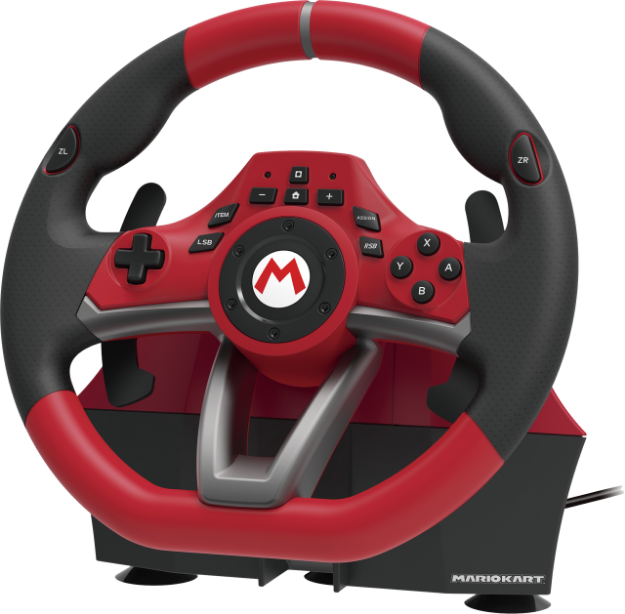 הגה מירוצים פרימיום עם דוושות HORI MarioKart Racing Wheel Pro Deluxe ל- Nintendo Switch