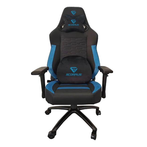 כיסא גיימינג - צבע כחול ושחור | SCORPIUS PROFESSIONAL