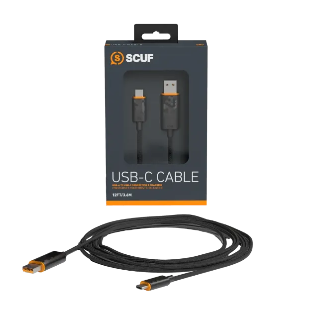 כבל 2 מטר שחור SCUF USB-C to USB-A 2m Cable