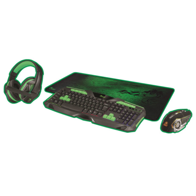 תמונה של DRAGON 4 IN 1 COMBO KIT GREEN | ערכת ציוד למחשב