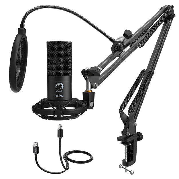 תמונה של FIFINE T669 USB CONDENSER MICROPHONE | מיקרופון למחשב עם זרוע ומסנן