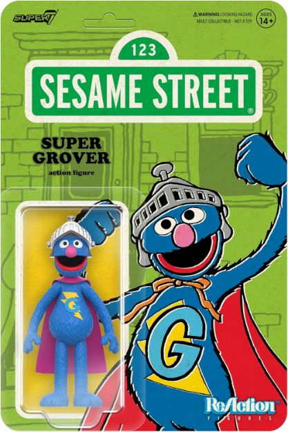 תמונה של Sesame Street ReAction Figures Super Grover בובת אספנות 