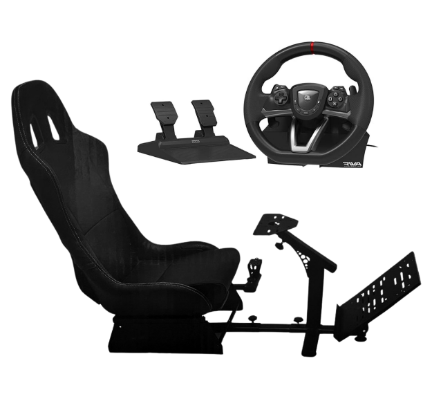 תמונה של  RACING SIMULATOR SEAT & HORI RACING WHEEL APEX PS4 PS5 PC חבילת נהיגה 