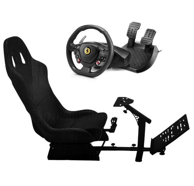 תמונה של  RACING SIMULATOR SEAT & THRUSTMASTER T80 FERRARI 488 GTB PC PS4 PS5 חבילת נהיגה 