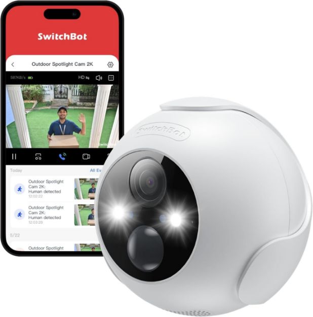 תמונה של SWITCHBOT OUTDOOR SPOTLIGHT CAM 2K מצלמת חוץ חכמה