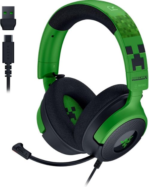 תמונה של RAZER KRAKEN V4 X WIRED GAMING HEADSET MINECRAFT EDITION אוזניות גיימינג מיינקראפט