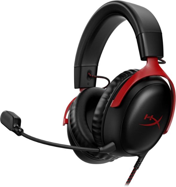 תמונה של  HyperX Cloud III Black Red אוזניות גיימינג